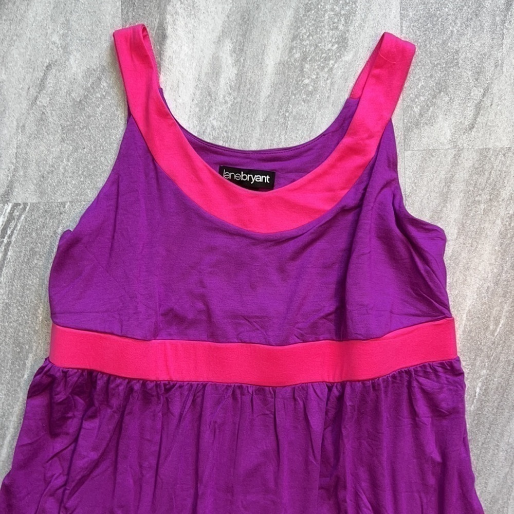Purple & pink stretchy dress casual size 26/28 Lane Bryant - Picture 7 of 12